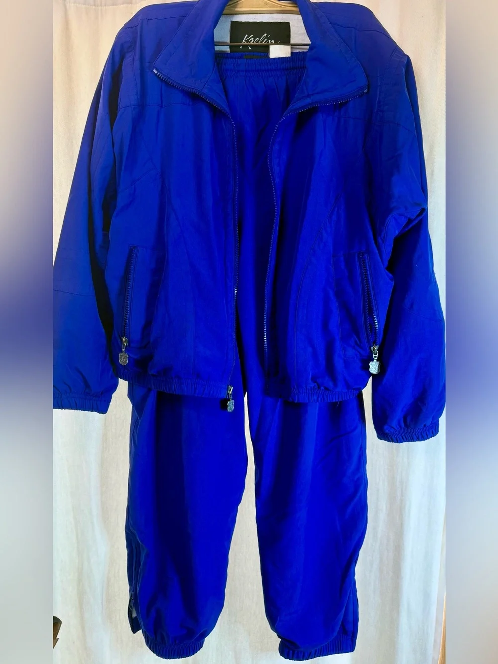 Vintage 80’s Kaelin Electric Blue Track Jacket & Pants Set